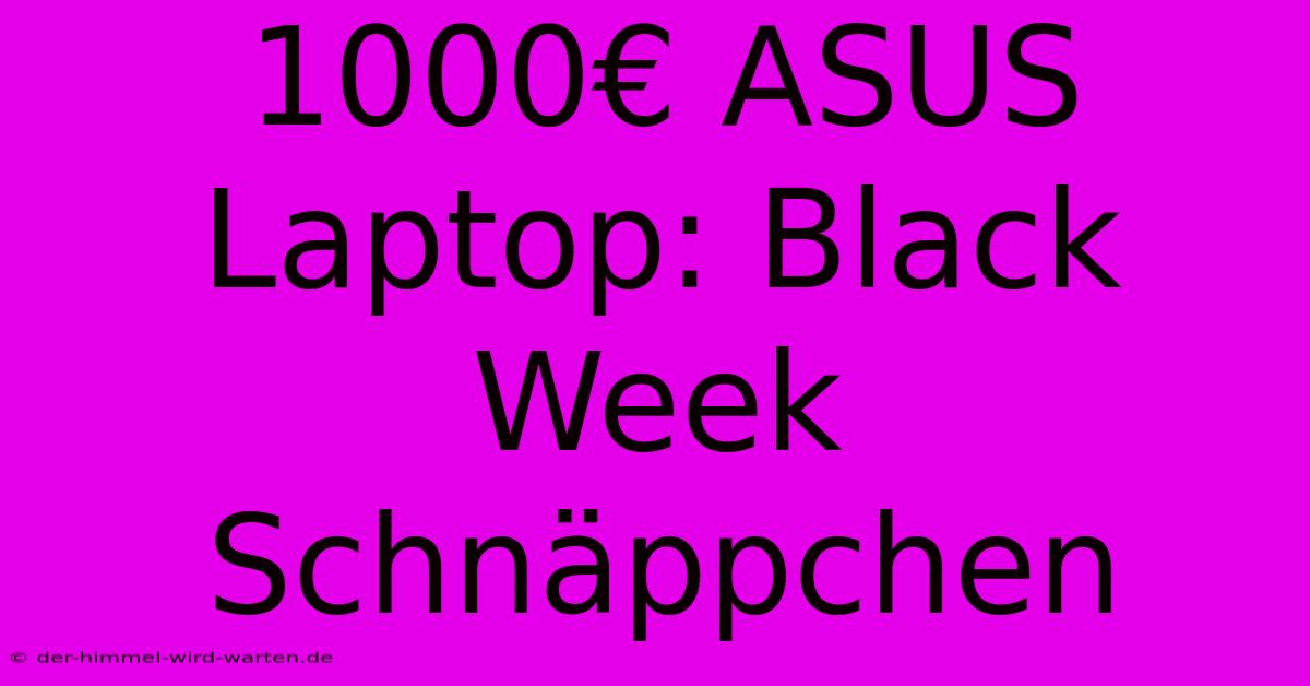 1000€ ASUS Laptop: Black Week Schnäppchen