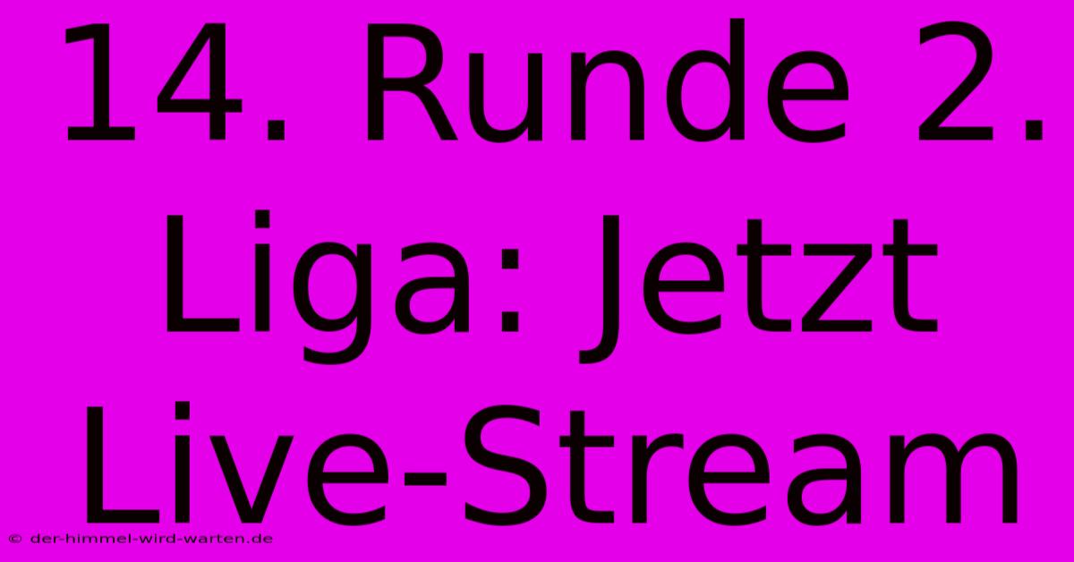 14. Runde 2. Liga: Jetzt Live-Stream