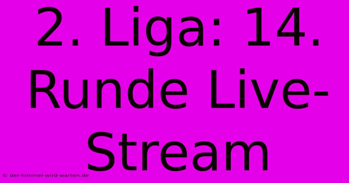 2. Liga: 14. Runde Live-Stream