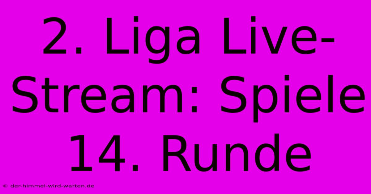 2. Liga Live-Stream: Spiele 14. Runde