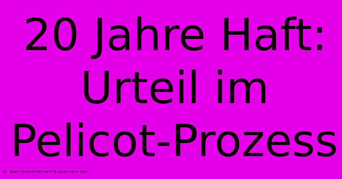 20 Jahre Haft: Urteil Im Pelicot-Prozess