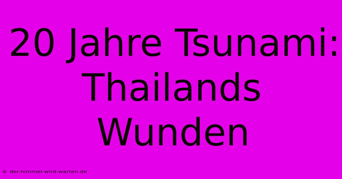 20 Jahre Tsunami: Thailands Wunden