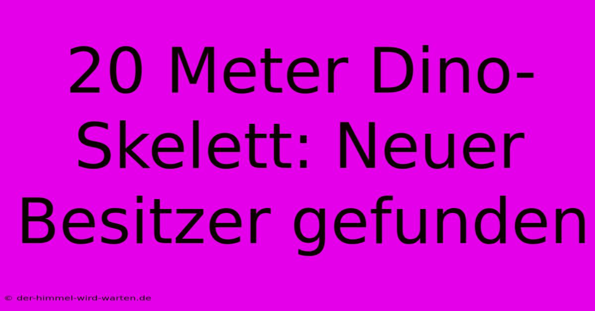 20 Meter Dino-Skelett: Neuer Besitzer Gefunden