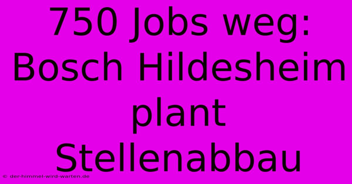 750 Jobs Weg: Bosch Hildesheim Plant Stellenabbau