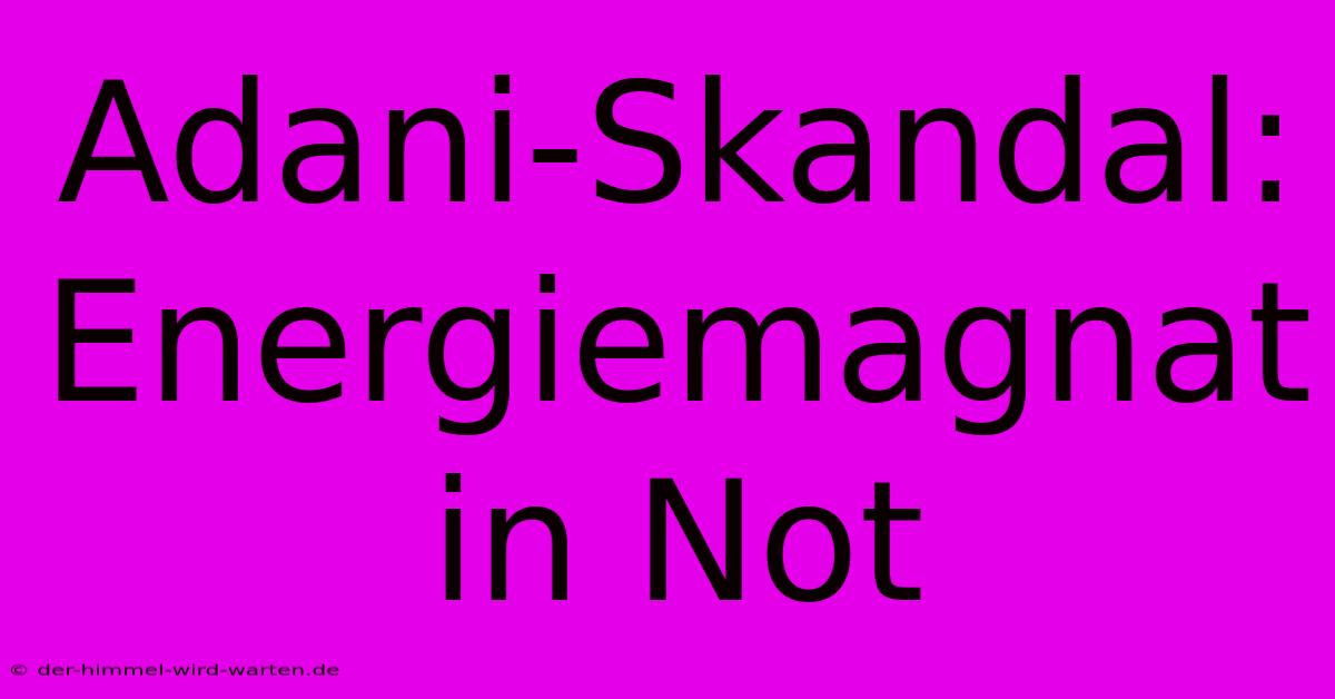 Adani-Skandal: Energiemagnat In Not