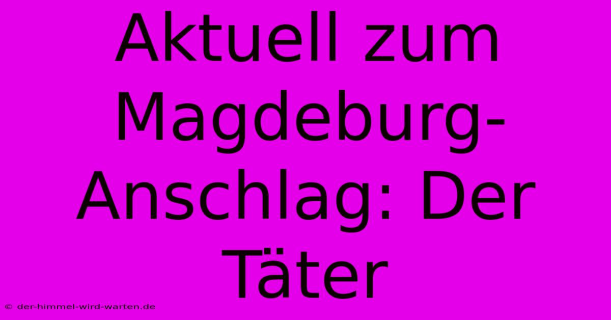 Aktuell Zum Magdeburg-Anschlag: Der Täter