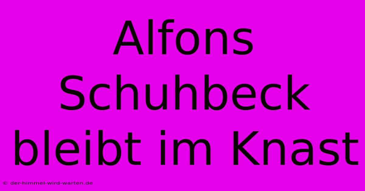 Alfons Schuhbeck Bleibt Im Knast