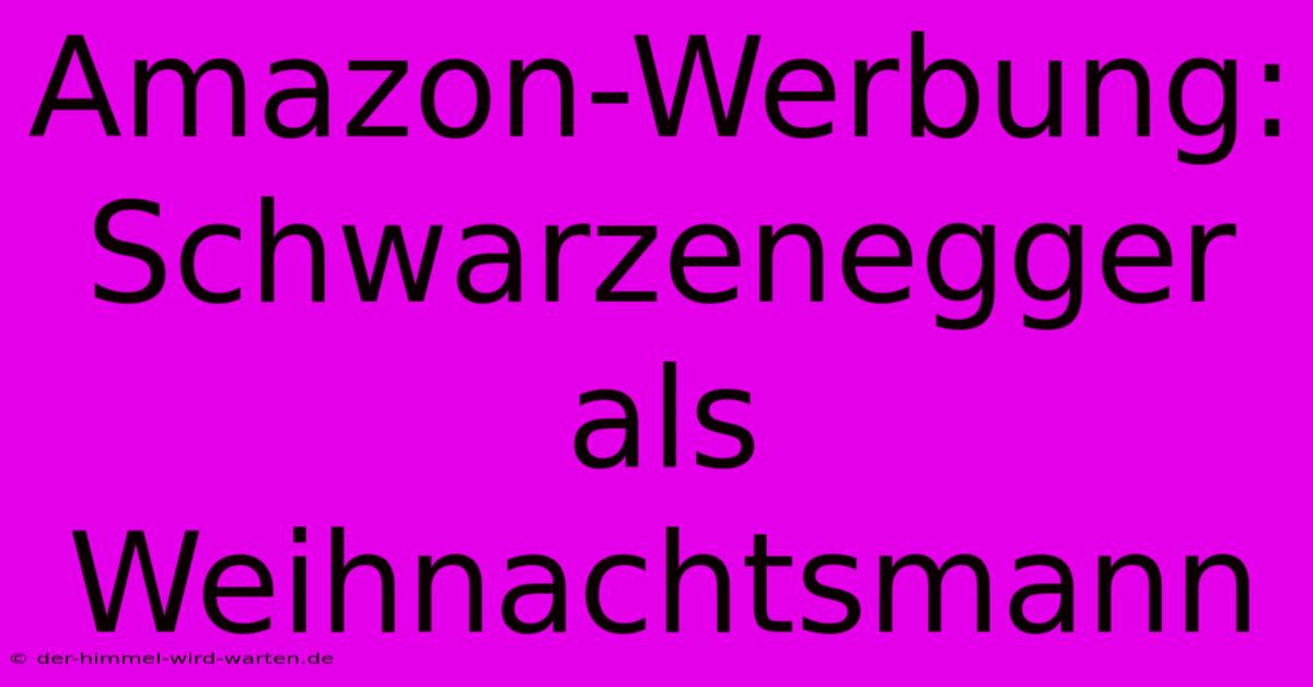 Amazon-Werbung: Schwarzenegger Als Weihnachtsmann