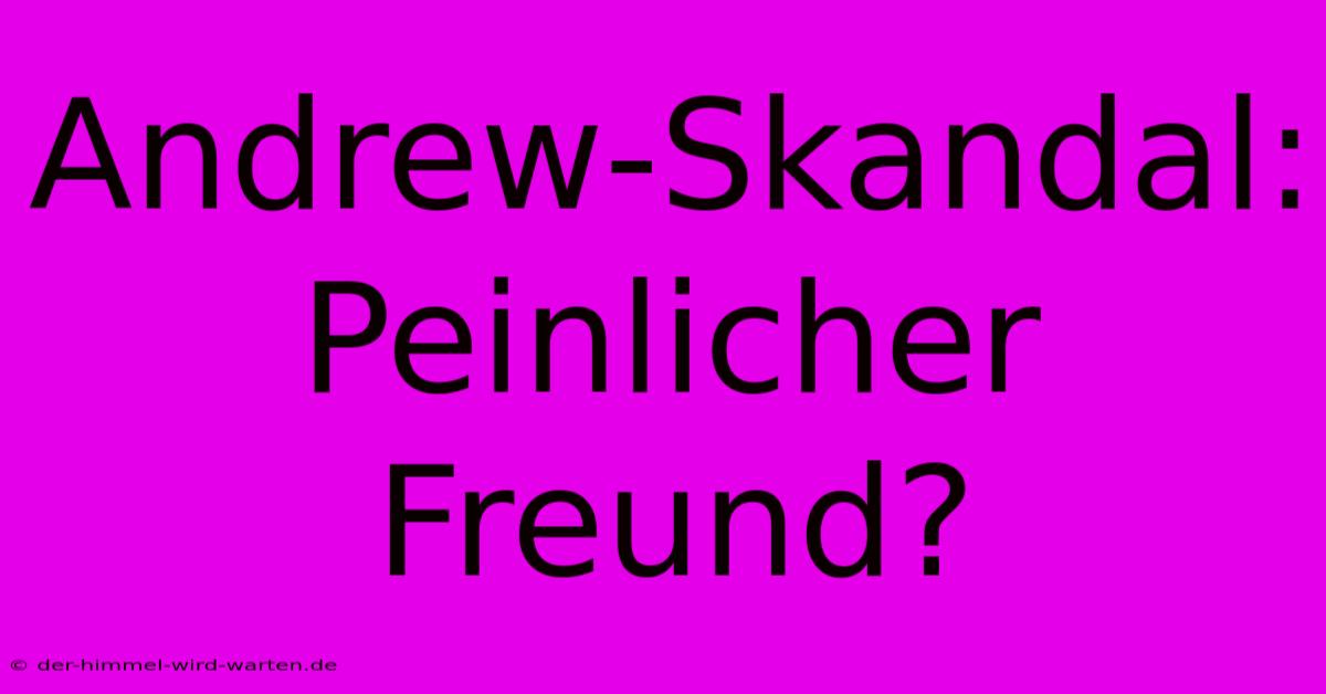 Andrew-Skandal: Peinlicher Freund?