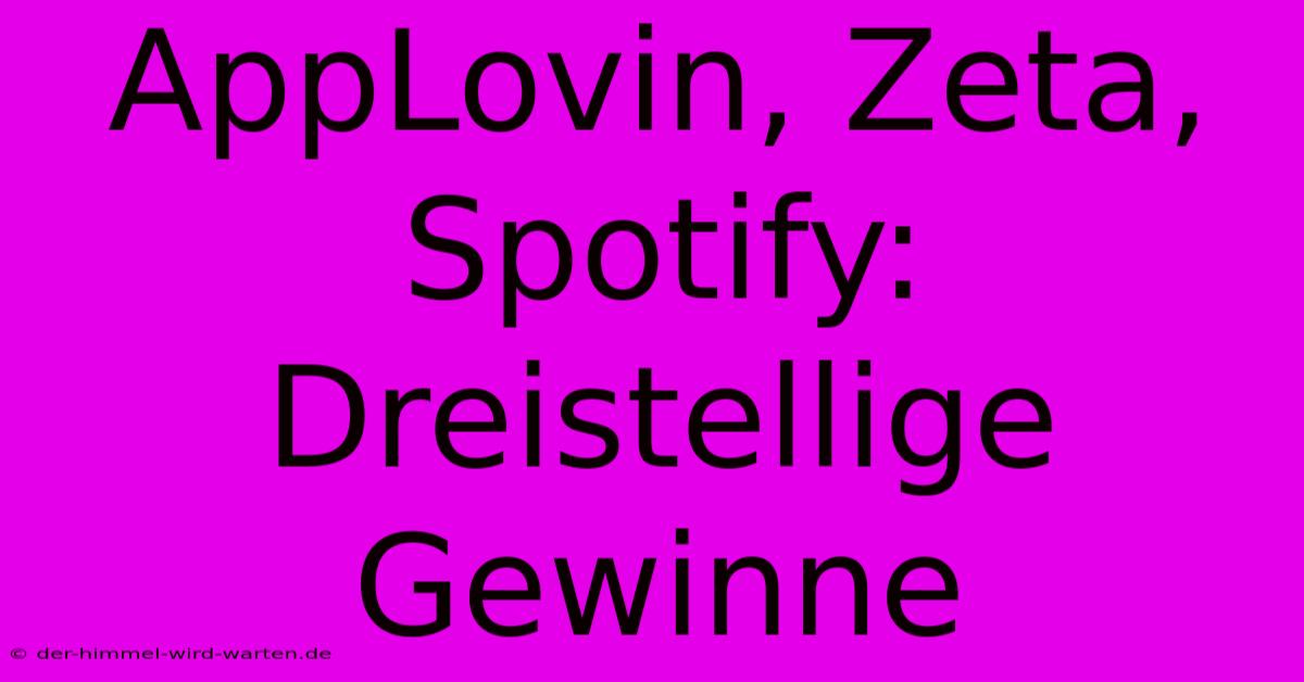 AppLovin, Zeta, Spotify: Dreistellige Gewinne