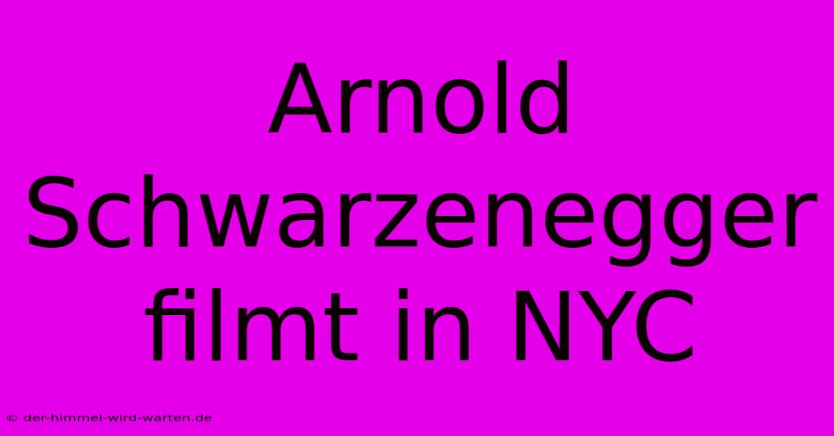 Arnold Schwarzenegger Filmt In NYC