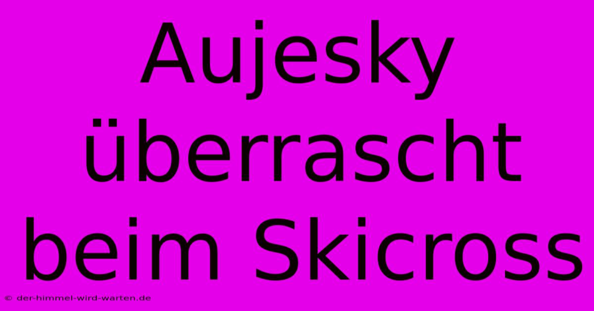 Aujesky Überrascht Beim Skicross