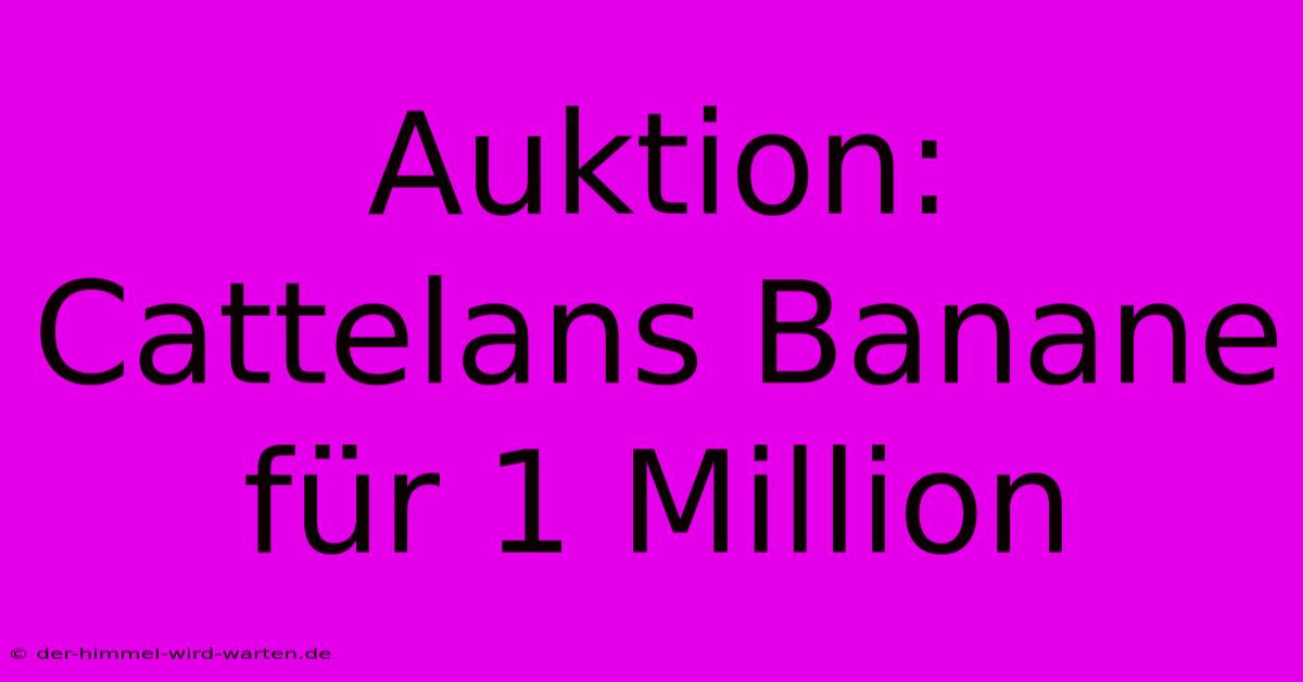 Auktion: Cattelans Banane Für 1 Million