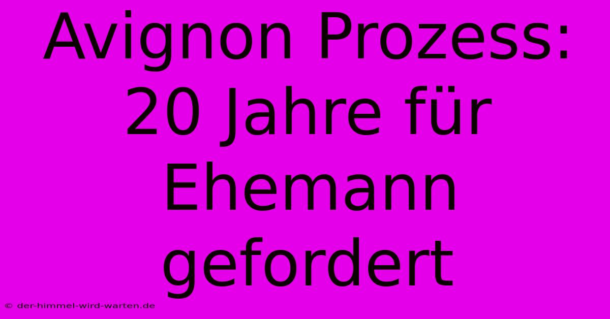 Avignon Prozess: 20 Jahre Für Ehemann Gefordert