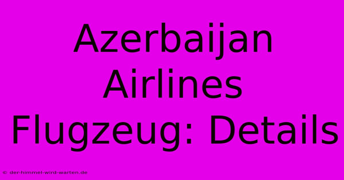 Azerbaijan Airlines Flugzeug: Details