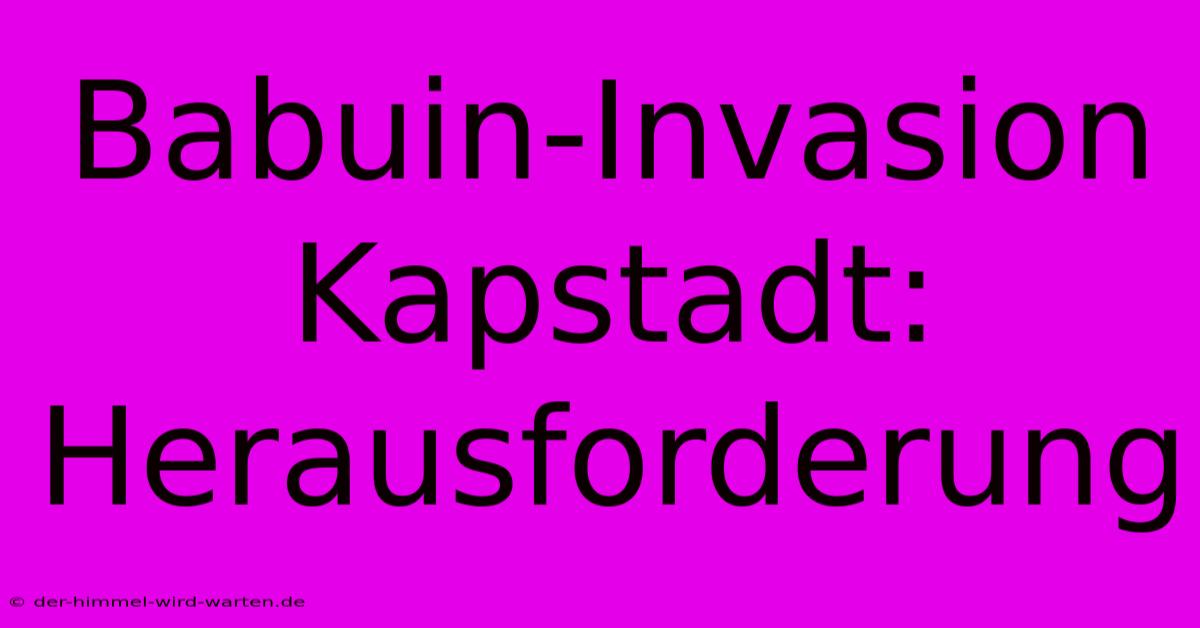 Babuin-Invasion Kapstadt: Herausforderung