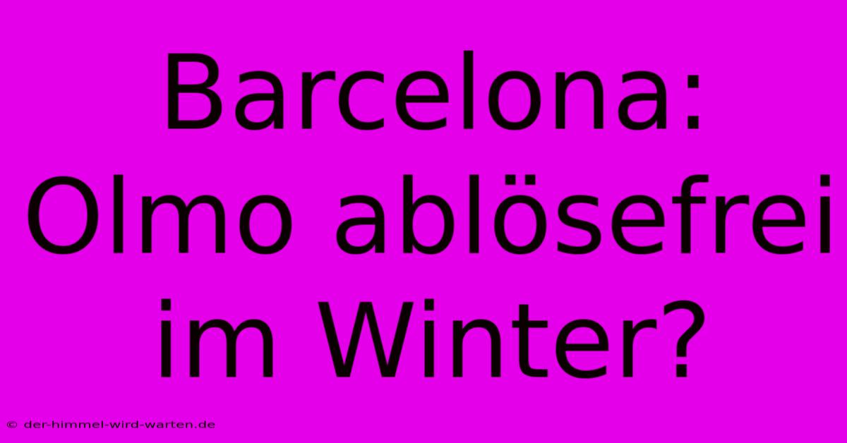 Barcelona: Olmo Ablösefrei Im Winter?