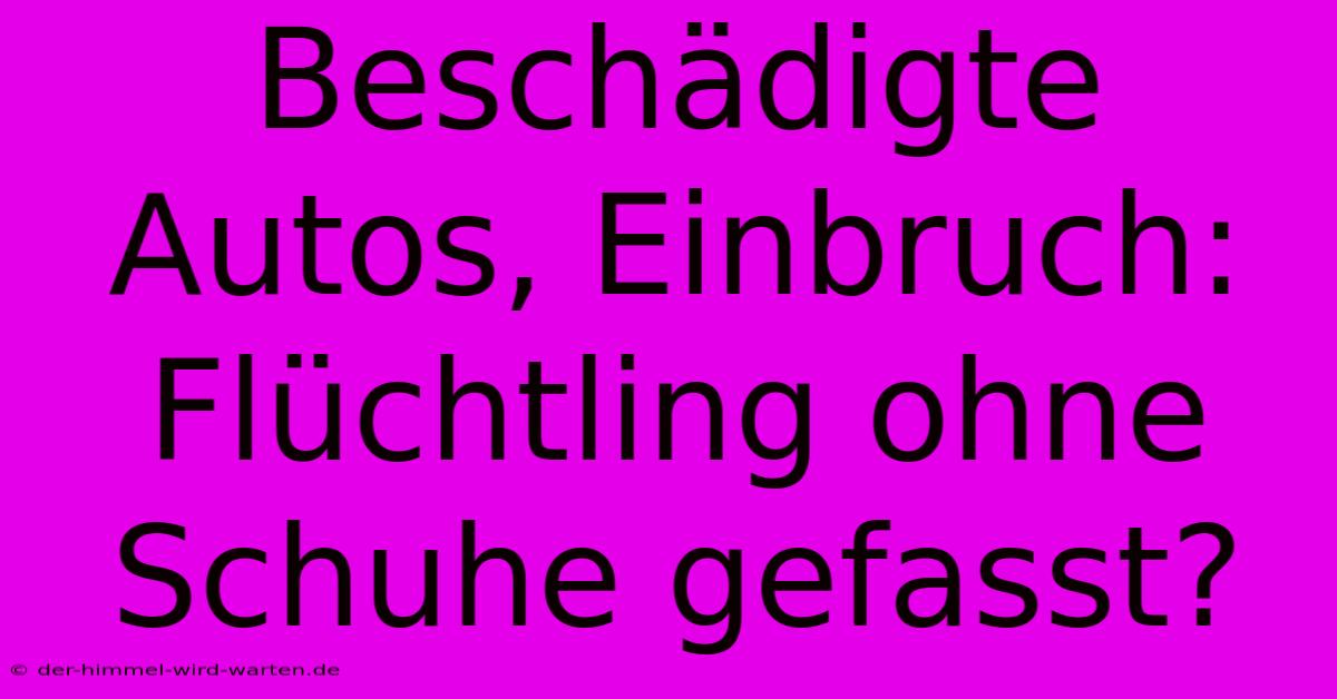 Beschädigte Autos, Einbruch: Flüchtling Ohne Schuhe Gefasst?