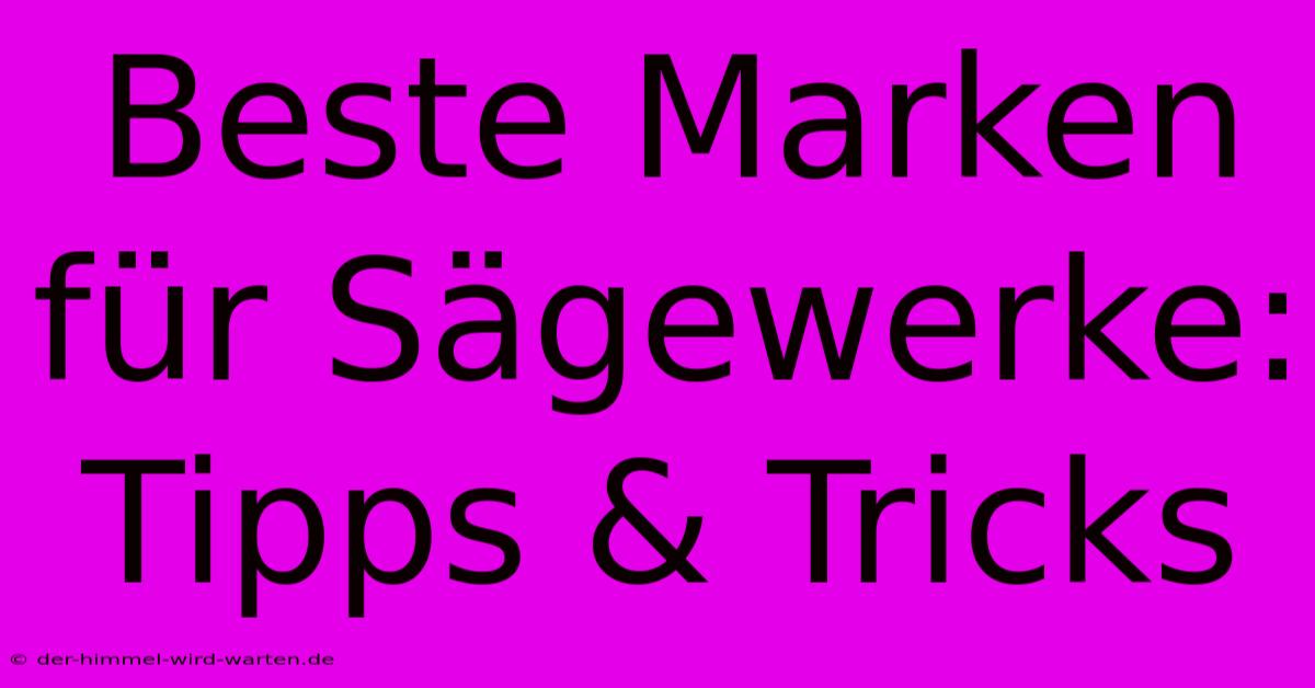 Beste Marken Für Sägewerke: Tipps & Tricks