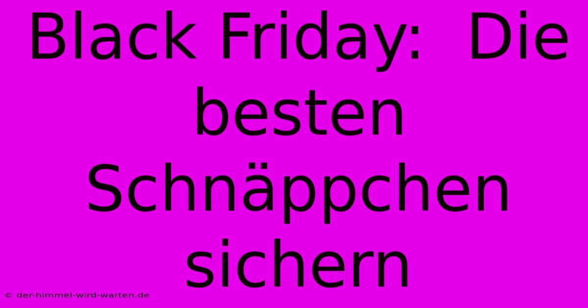 Black Friday:  Die Besten Schnäppchen Sichern