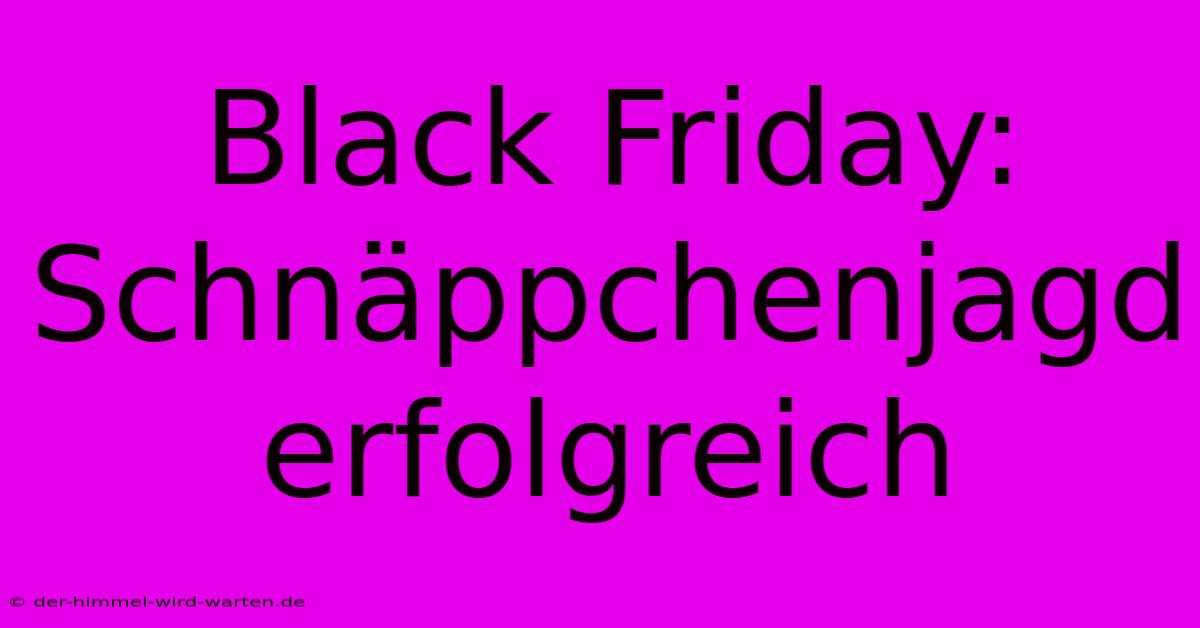 Black Friday:  Schnäppchenjagd Erfolgreich