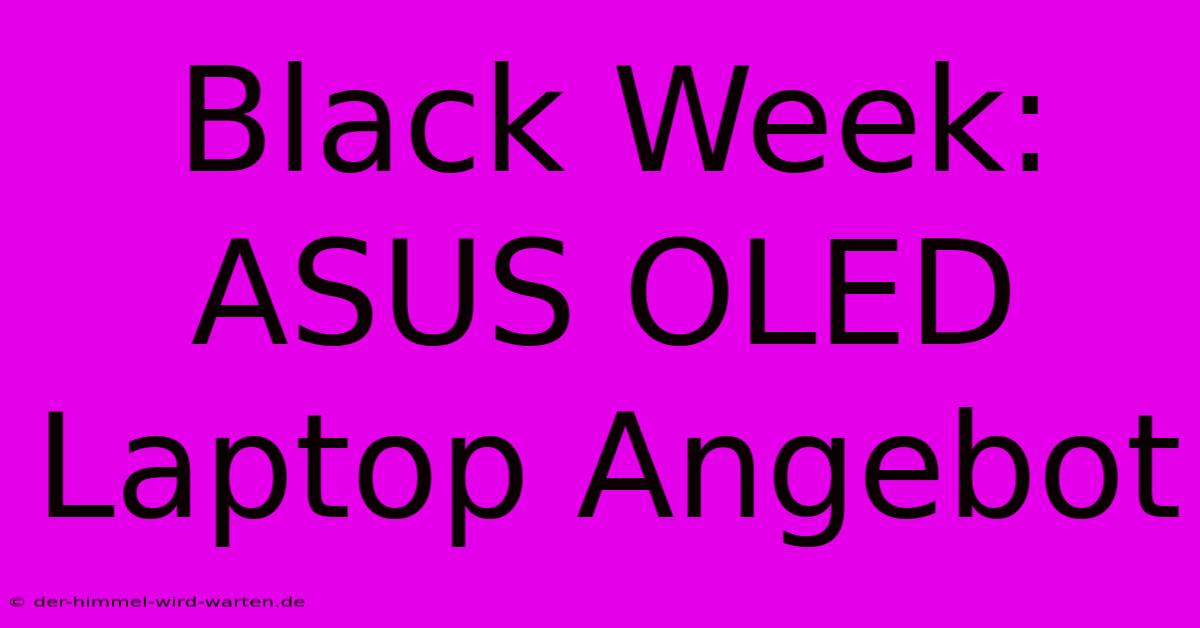 Black Week: ASUS OLED Laptop Angebot