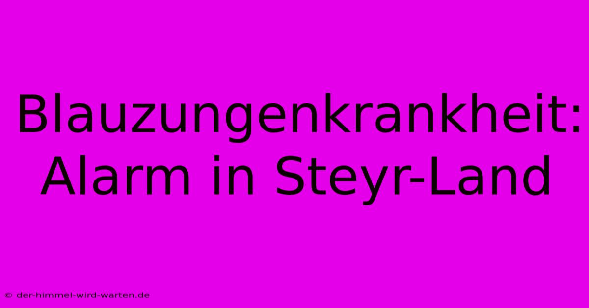 Blauzungenkrankheit: Alarm In Steyr-Land