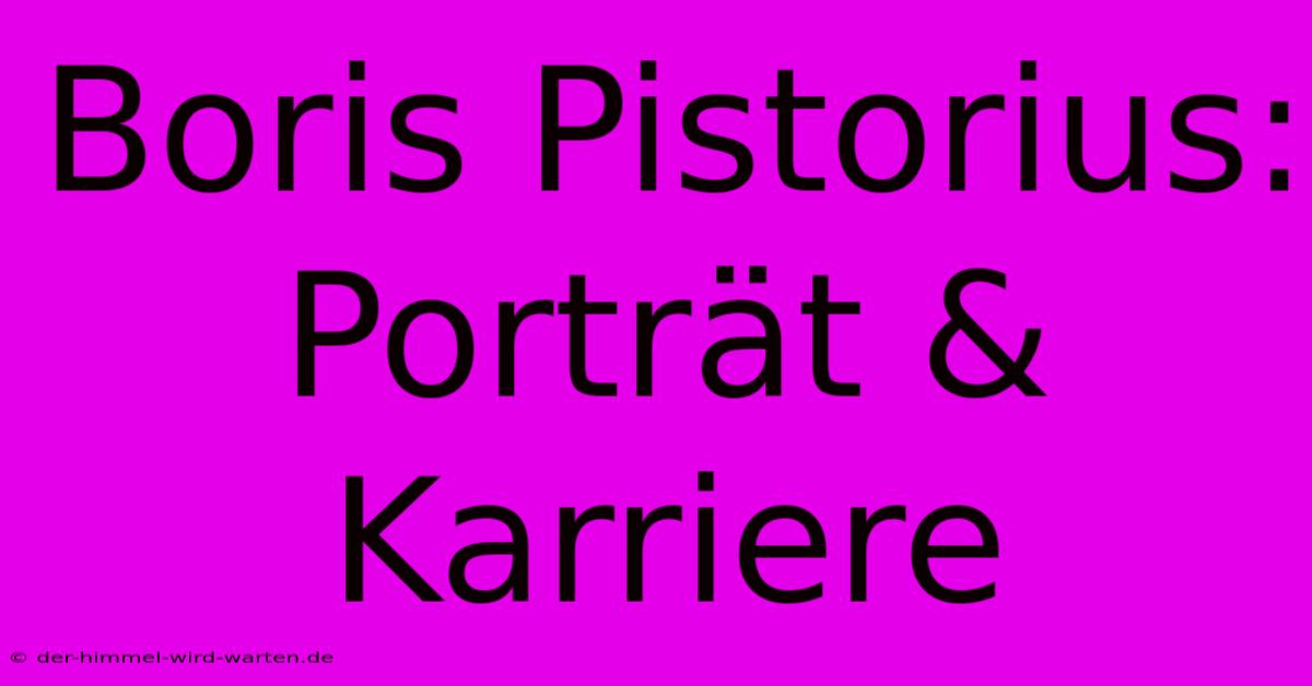 Boris Pistorius: Porträt & Karriere