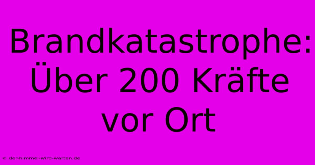 Brandkatastrophe: Über 200 Kräfte Vor Ort