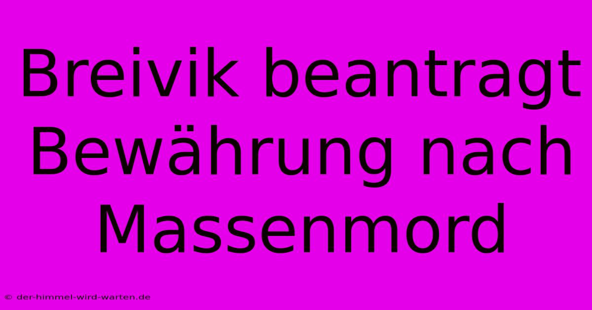 Breivik Beantragt Bewährung Nach Massenmord