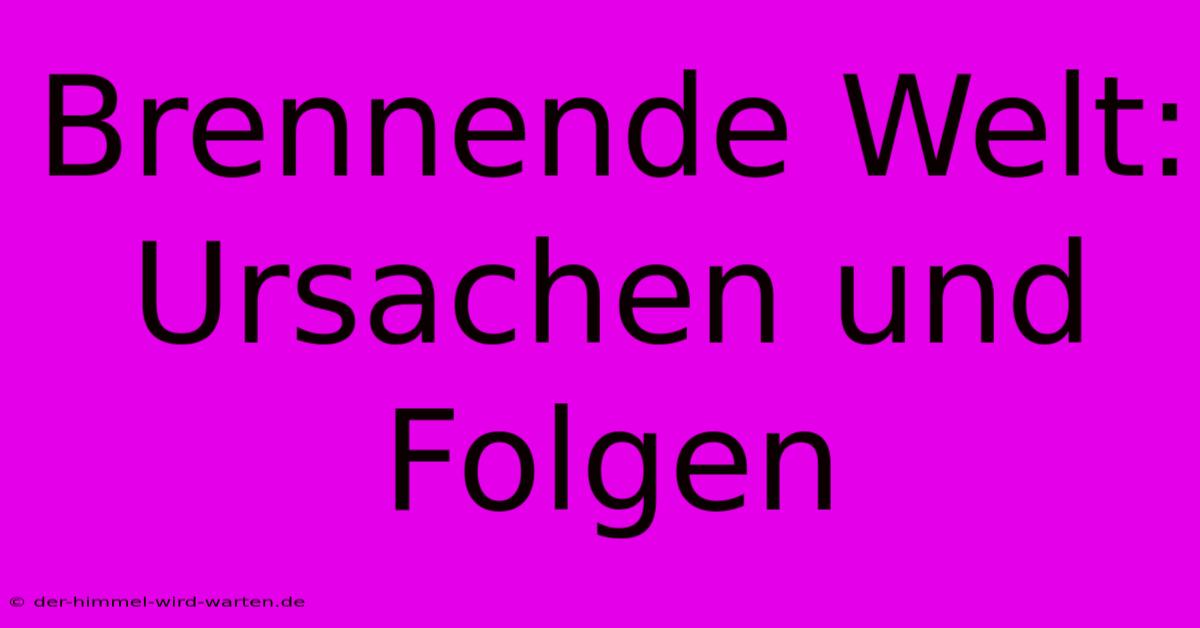 Brennende Welt: Ursachen Und Folgen