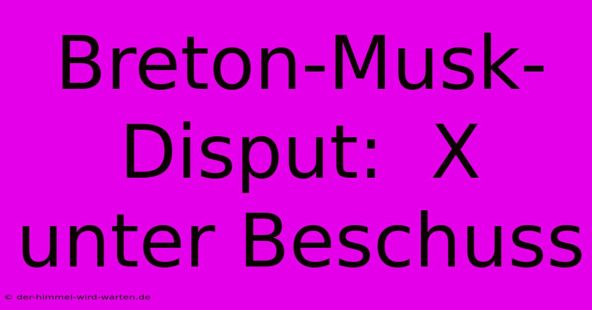 Breton-Musk-Disput:  X Unter Beschuss