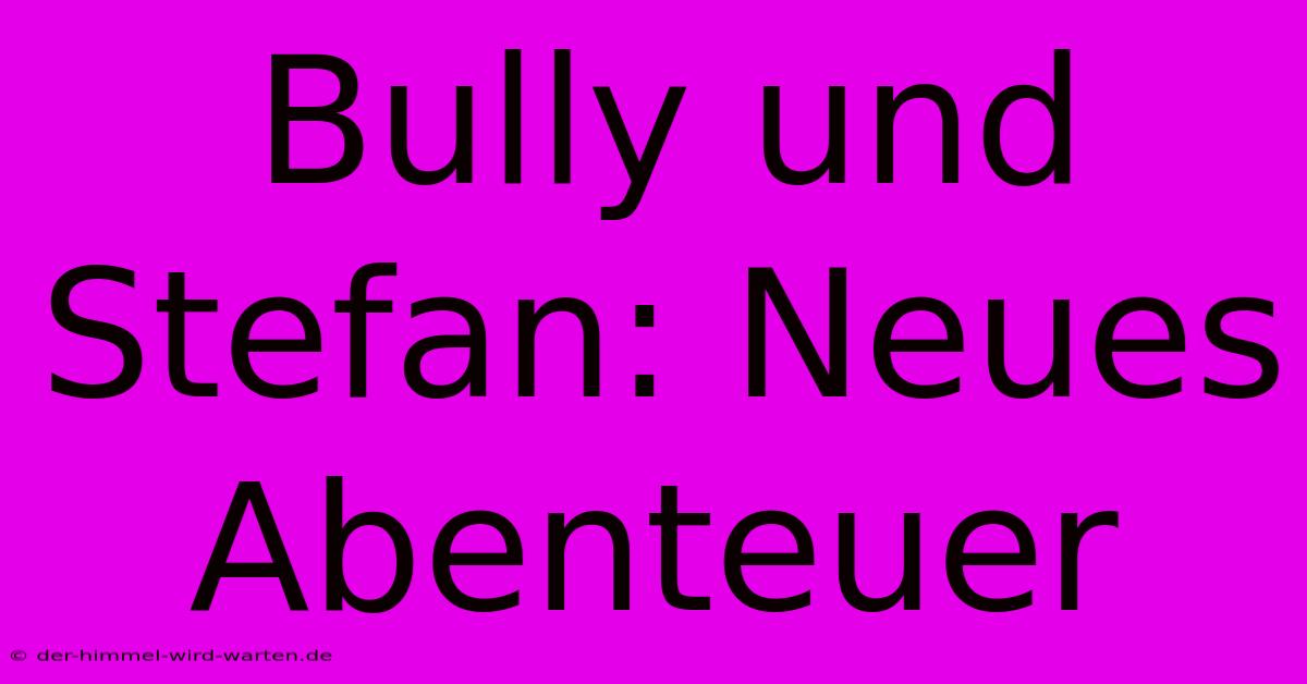 Bully Und Stefan: Neues Abenteuer