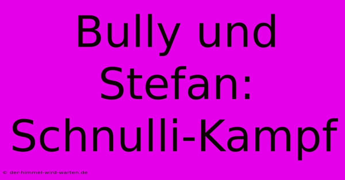 Bully Und Stefan: Schnulli-Kampf