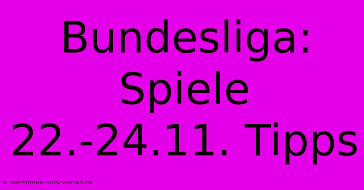 Bundesliga: Spiele 22.-24.11. Tipps