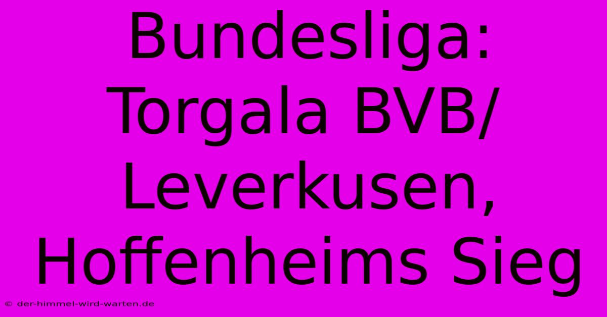 Bundesliga: Torgala BVB/Leverkusen, Hoffenheims Sieg