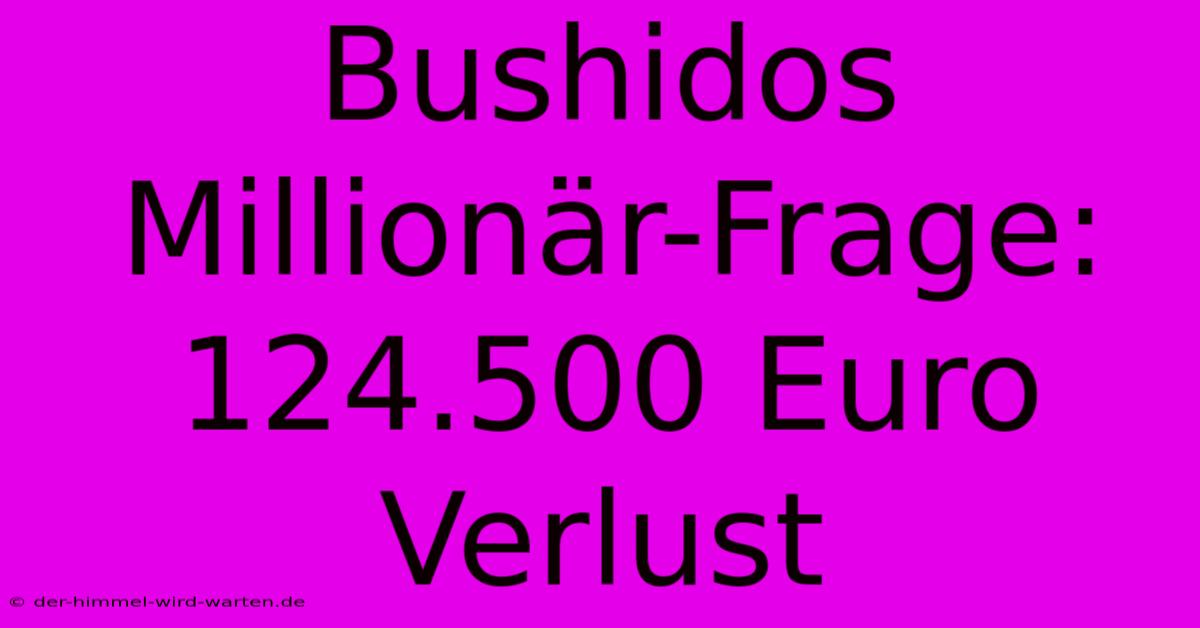 Bushidos Millionär-Frage: 124.500 Euro Verlust