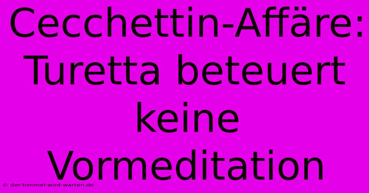 Cecchettin-Affäre: Turetta Beteuert Keine Vormeditation