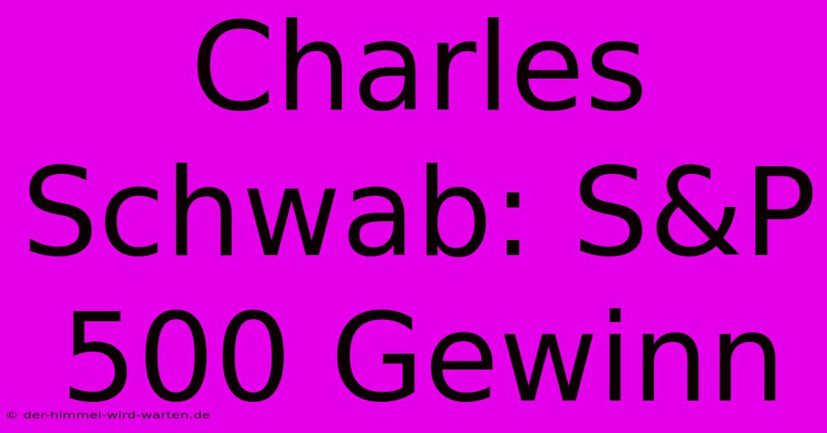 Charles Schwab: S&P 500 Gewinn