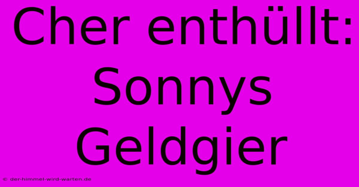 Cher Enthüllt: Sonnys Geldgier