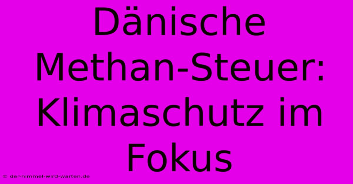 Dänische Methan-Steuer:  Klimaschutz Im Fokus