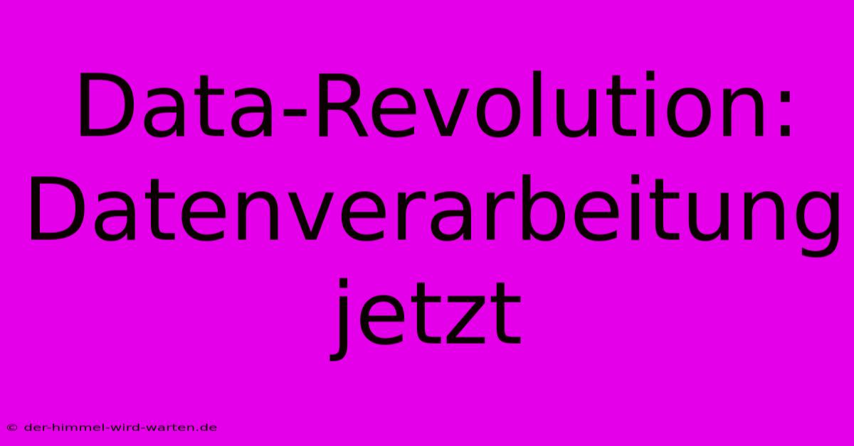 Data-Revolution:  Datenverarbeitung Jetzt