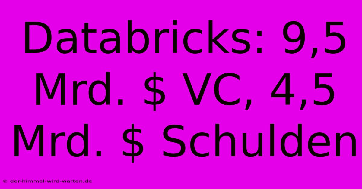 Databricks: 9,5 Mrd. $ VC, 4,5 Mrd. $ Schulden