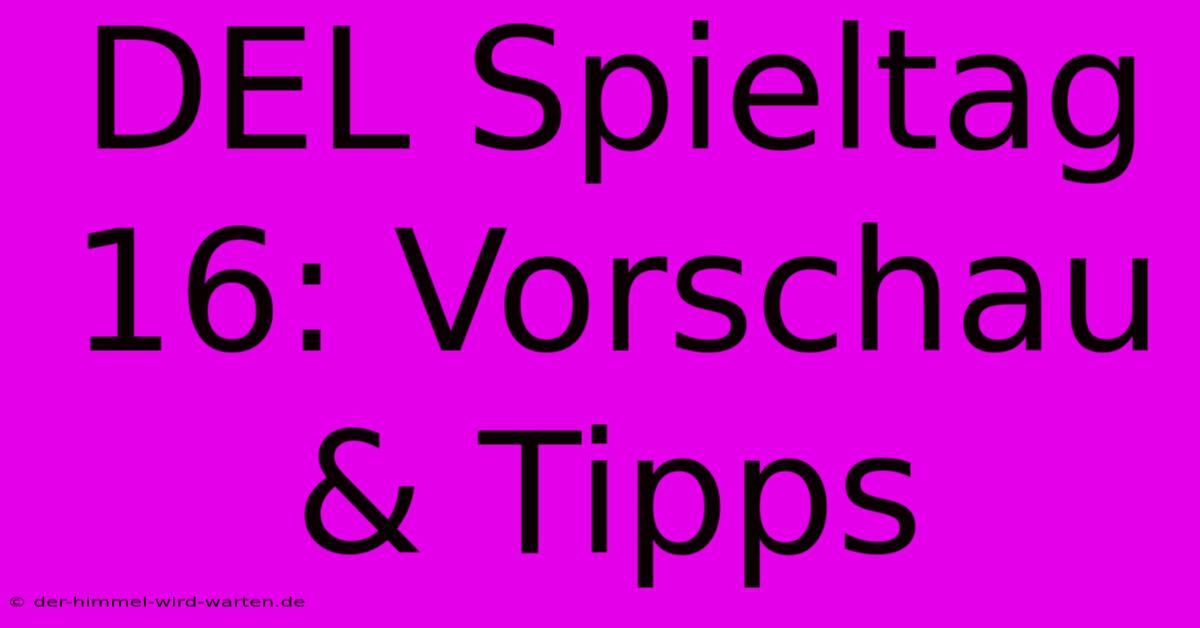 DEL Spieltag 16: Vorschau & Tipps