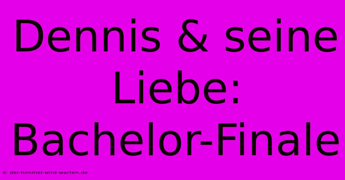 Dennis & Seine Liebe: Bachelor-Finale