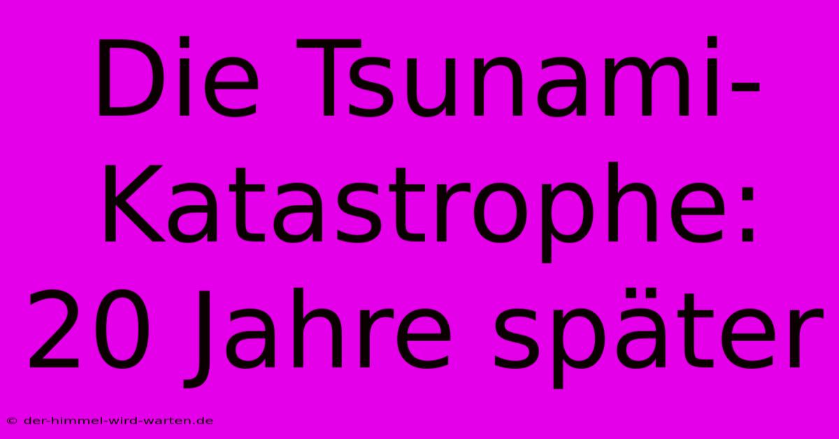 Die Tsunami-Katastrophe: 20 Jahre Später