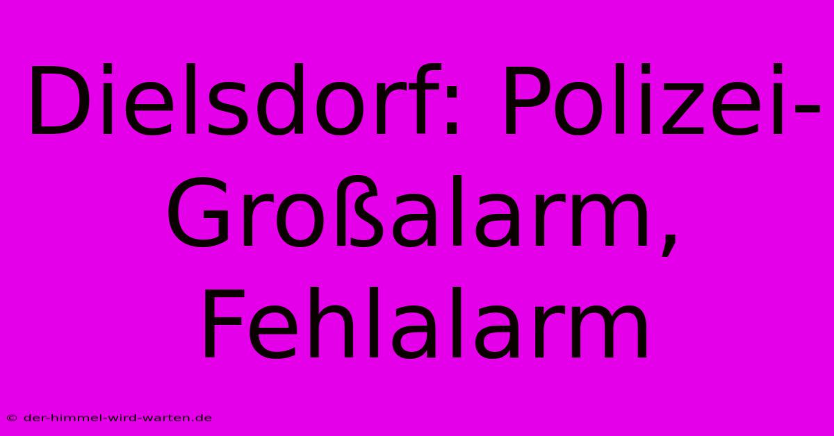 Dielsdorf: Polizei-Großalarm, Fehlalarm