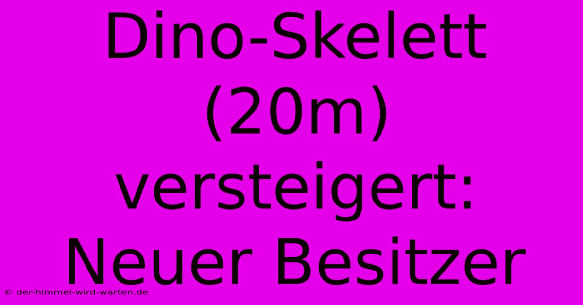 Dino-Skelett (20m) Versteigert: Neuer Besitzer