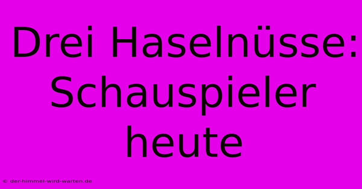 Drei Haselnüsse: Schauspieler Heute