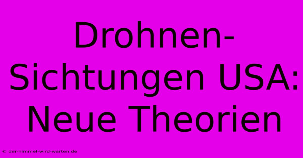 Drohnen-Sichtungen USA:  Neue Theorien